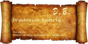 Draskovics Beatrix névjegykártya