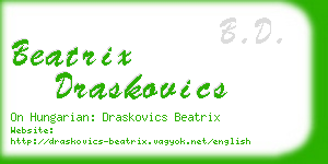 beatrix draskovics business card